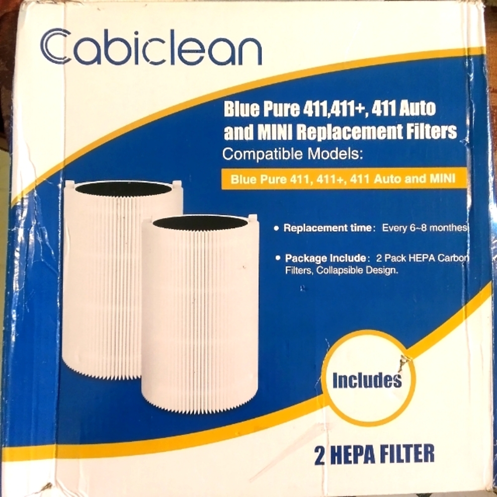 Cabiclean 2PK blue pure411,411+ auto & mini HEPA humidifier filters.